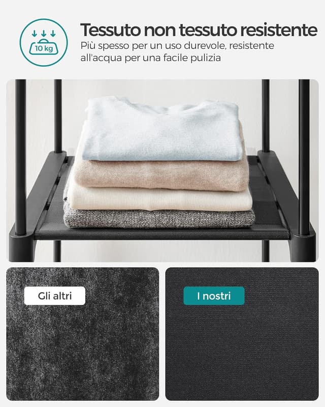 Detalle 1 de SONGMICS RYG02BK armadio guardaroba pieghevole