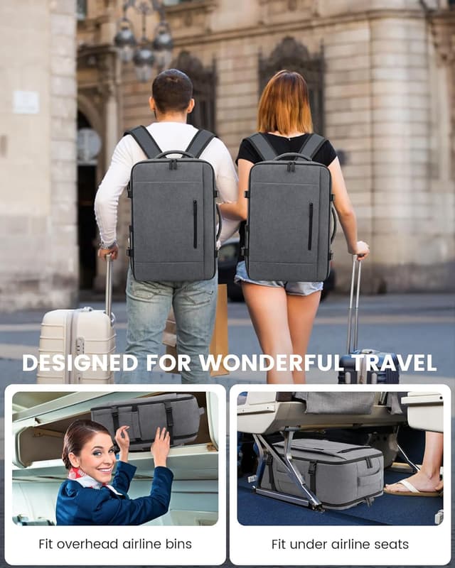 Detalle de LOVEVOOK Easyjet Handgepäck 45x36x20 cm – Rucksack für 15,6‑Zoll‑Laptop (30 l) mit 180°‑Öffnung