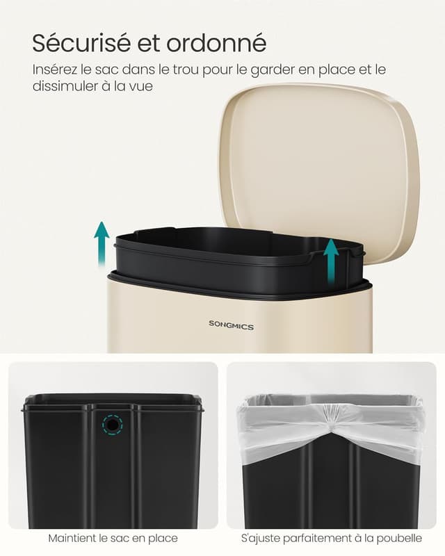 Thumbnail 4 de SONGMICS Poubelle cuisine 50 L
