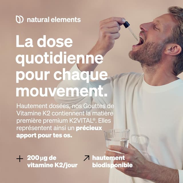 Detalle de Vitamine K2 MK-7 200 µg (1 700 gouttes / 50 ml) – all-trans >99,7% – 100% végan