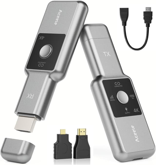 Detalle de 4K@30Hz Wireless HDMI Transmitter & Receiver with LCD Screen and Dual WiFi (2.4G/5.8G) – 3 Modes, up to 165ft