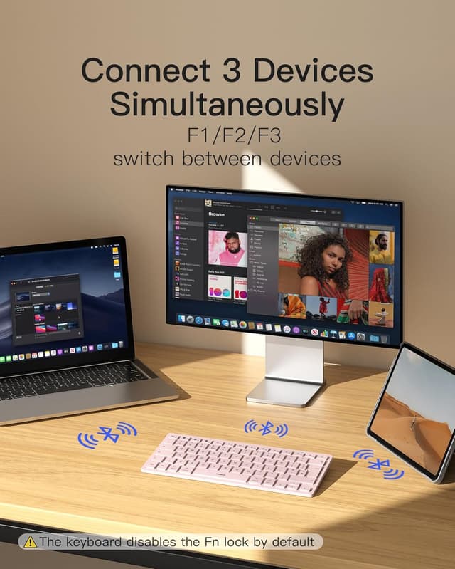 Detalle de Inateck 3 Multi-Device Bluetooth keyboard