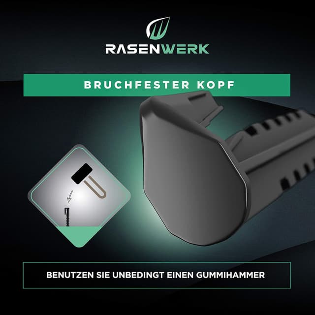 Detalle de RASENWERK® Erdnägel für Mähroboter Begrenzungskabel (1000 Stück) – kompatibel mit Gardena, Husqvarna & Co.