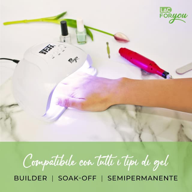 Detalle 2 de LAC FOR YOU Lampada UV LED per unghie 36 LED 365 + 405 nm con 4 timer e display LCD