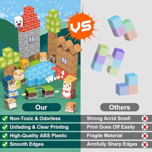 Thumbnail 5 de Crifeton Bloques Magneticos Construccion Niños 100 Piezas 2CM 3+ Magneticas,Juego Magnetic Blocks Tiles Construcción,Juguetes Montessori para Niños4 5 6 7 8 9 10 11 12Regalos de Cumpleaños para Niñas