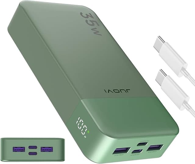 Detalle de JUOVI J2651 Power Bank 35W ⚡ Batería 20000mAh Verde