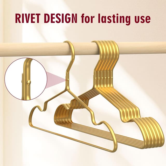 Thumbnail 5 de DOIOWN Gold Pants Hangers 12 Pack 13.3” Matte Aluminum 💼