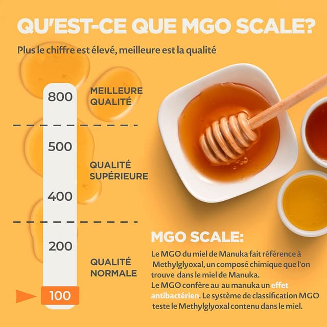 Detalle de NaturalePiù Miel de Manuka 100+ MGO, 500 g bio brut de Nouvelle-Zélande
