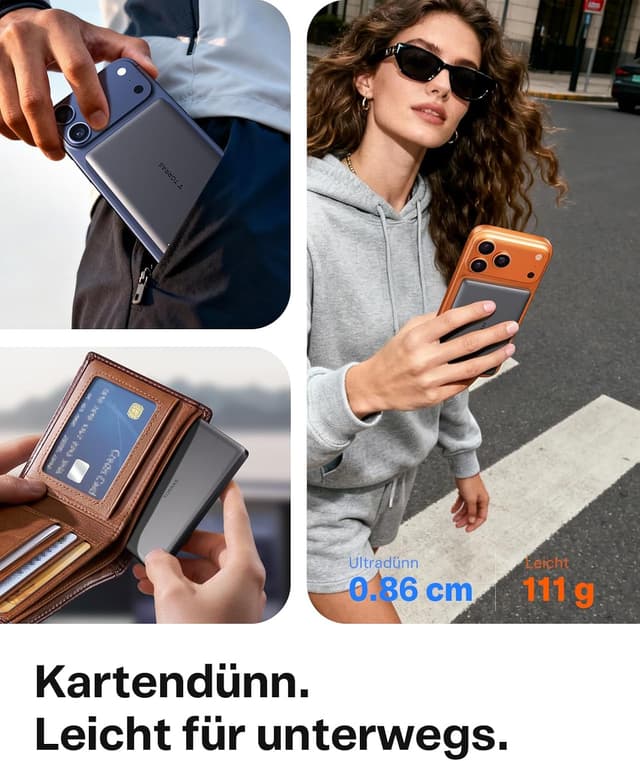 Detalle 1 de TORRAS MiniMag Ultra Slim Powerbank für Magsafe 5000 mAh