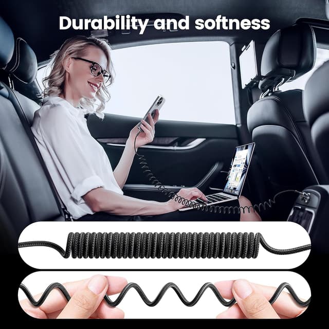 Thumbnail 4 de toocki Cable USB C Espiral 100W 1.8m ⚡ Carga Rápida