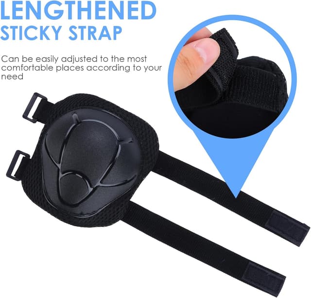 Detalle de BURSUNLY Knieschoner Kinder & Inliner Schützer-Set (Knie, Ellenbogen, Handgelenke) mit Tasche