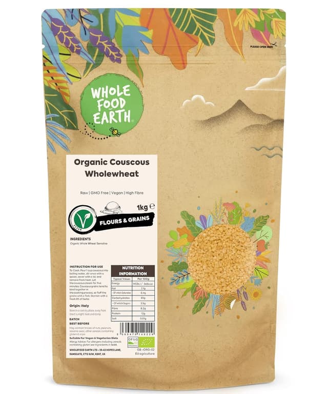 Imagen de Wholefood Earth Organic Couscous Vollweizen 1 kg 🍚 en OfertitasTOP