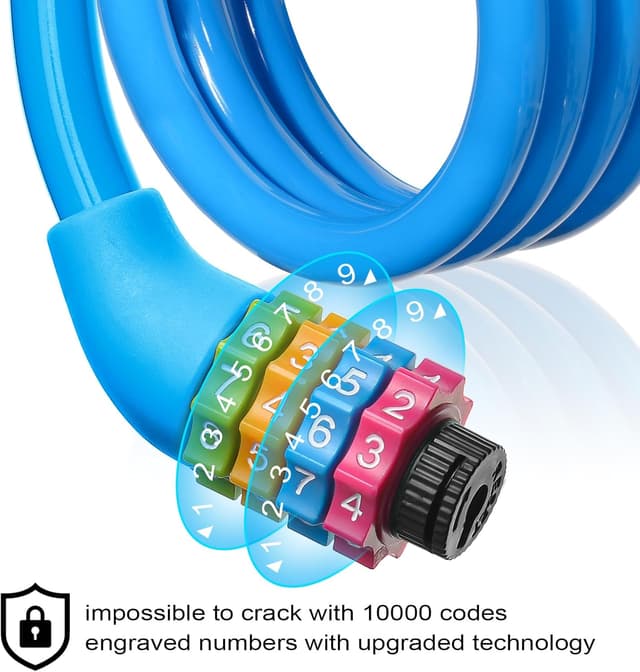 Thumbnail 6 de Ainiv 4-Digit Bicycle Lock 65cm