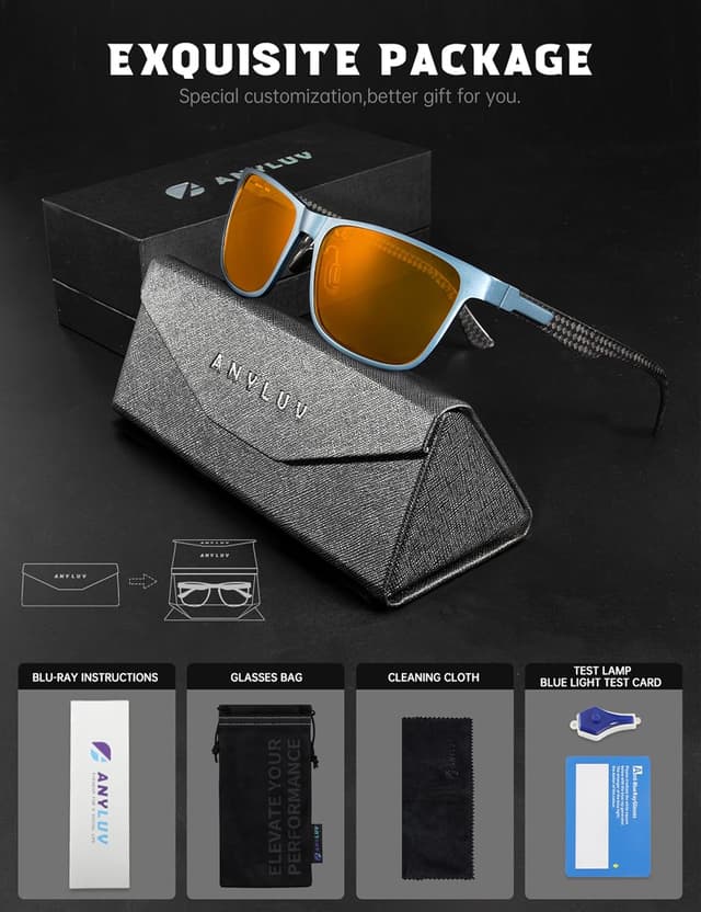 Thumbnail 6 de ANYLUV Blue Light Blocking Glasses for Men (Lightweight Al-Mg Metal Frames)
