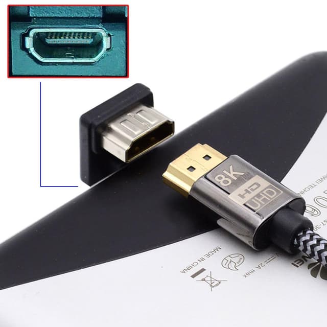 Thumbnail 6 de chenyang 2er-Set Micro‑HDMI auf HDMI Adapter (abgewinkelt) für 4K@60 Hz, 180°-Konverteranschluss