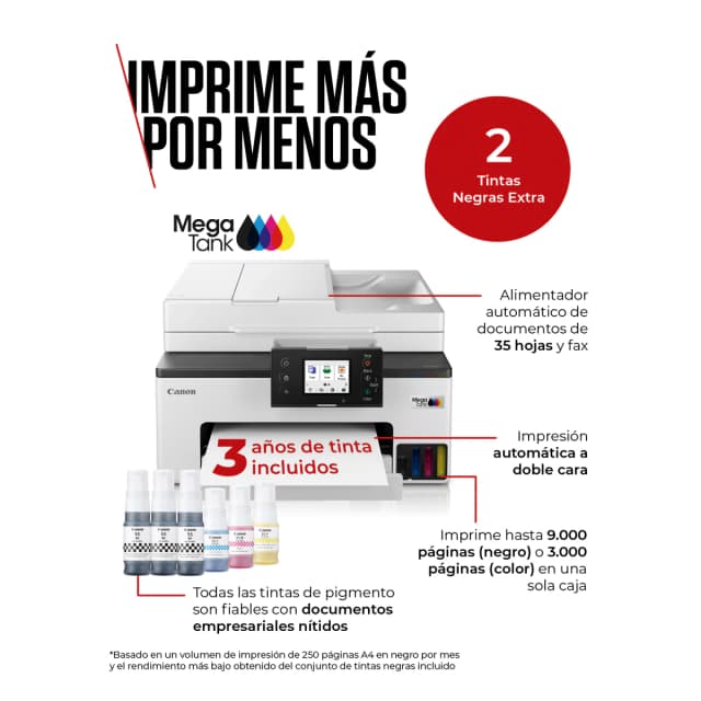 Detalle 2 de Canon GX2050 MegaTank 4 en 1 🖨