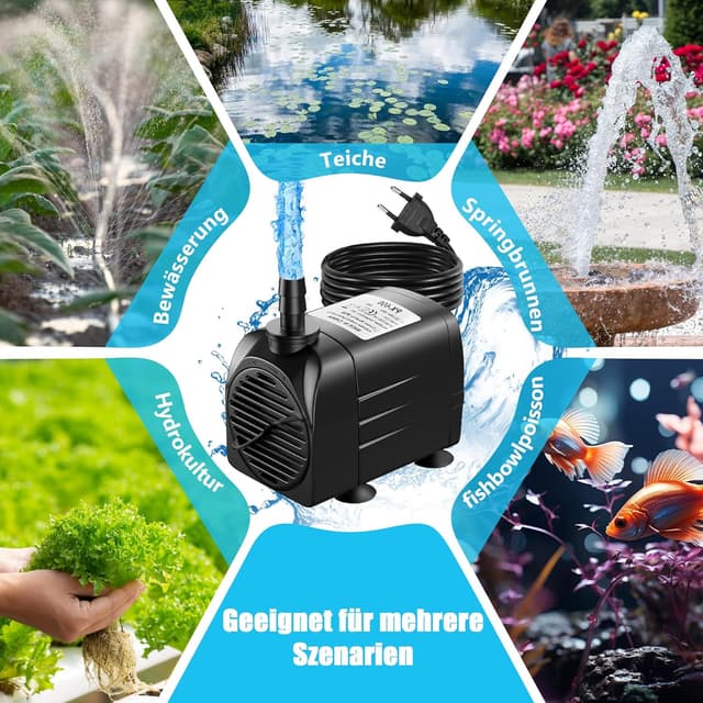 Thumbnail 6 de Lnicez Aquarium Pumpe 45 W mit 3.200 L/h – Tauchpumpe für Aquarium, Teich & Springbrunnen