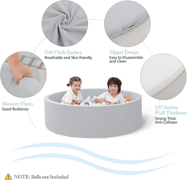 Thumbnail 1 de SHJADE Foam Ball Pit 35.4 x 11.8 in