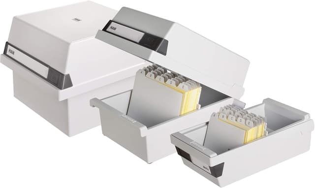 Detalle de Han 966-11 contenitore per schede archivio A6 (800 schede), grigio chiaro