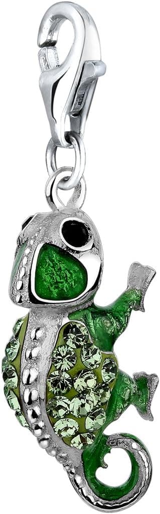 Detalle de Nenalina Chameleon Karabiner Charm Anhänger aus 925er Sterling Silber (714142-001) für Bettelarmbänder