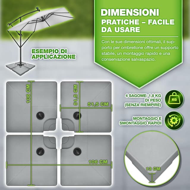 Thumbnail 6 de tillvex Base Ombrellone 90 L / 120 kg 🌂