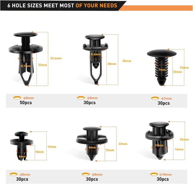 Thumbnail 2 de GOOACC Fender Clips 200 Pc Push Rivets 🔩