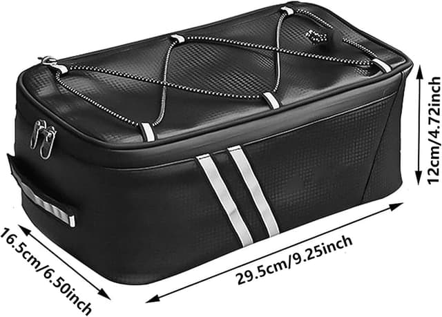 Detalle de Fahrrad Gepäckträgertasche (Hecktasche) – wasserdicht, reflektierende Gurte, 8L