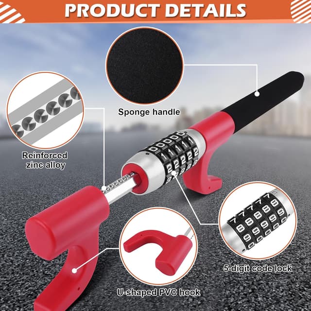 Thumbnail 4 de Tevlaphee 5-digit keyless steering wheel lock