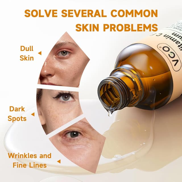 Detalle de VGO Vitamin C Serum for Face (Hyaluronic Acid + Vitamin E) — Anti-Aging Hydration for All Skin Types