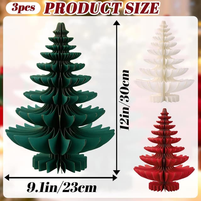 Detalle 2 de Weihnachtsbaum Deko Set 3D 3 Stück