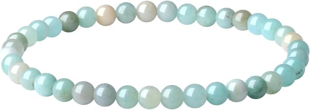 Detalle de XIANNVXI 4mm Perlenarmband mit Natursteinen – elastisches Stretch-Armband (Amazonit/Lapislazuli)