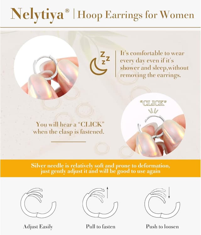 Detalle 2 de Nelytiya 4‑er Creolen‑Set 6/8/10/12 mm Silber 925 💍