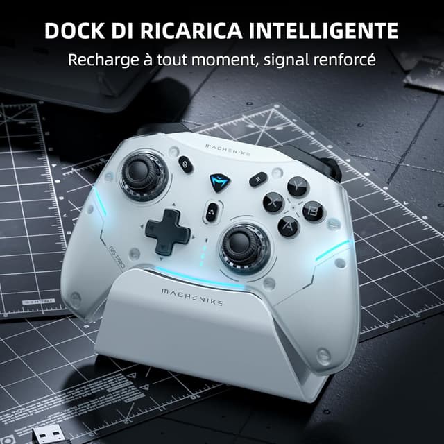 Detalle de Machenike G5PROMAXSE: controller Bluetooth con base di ricarica e joystick a effetto Hall