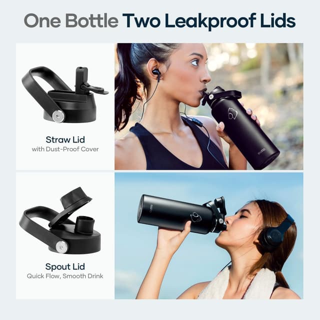 Thumbnail 3 de BUZIO Stainless Steel Water Bottle with Straw 1180 ml