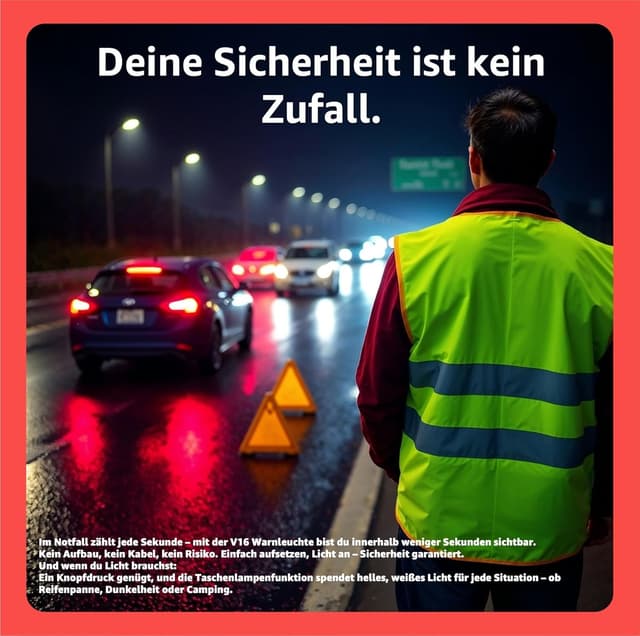 Thumbnail 2 de POWR CAR V16 Warnleuchte - IDADA 21020060 - Warndreieck & Pannendreieck - EU Zulassung 2026 - Auto & Motorrad
POWR CAR V16 Warnleuchte - IDADA 210…