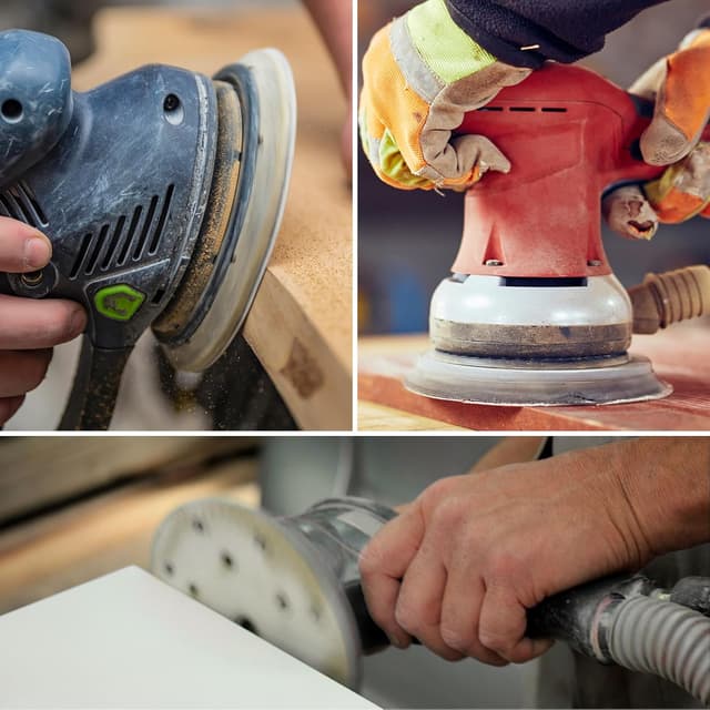 Detalle 2 de KONGMING 50 Stück Schleifpapier 150 mm Klett Körnung 40 – 15-Loch für Exzenterschleifer