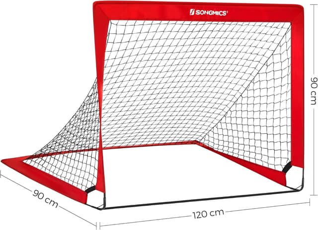 Thumbnail 6 de SONGMICS set di 2 porte da calcio pieghevoli per bambini, struttura in fibra di vetro e montaggio veloce