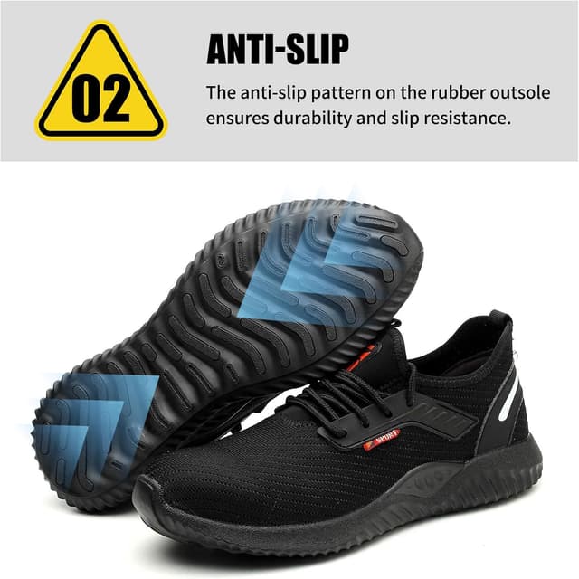Detalle de todaysunny Work Shoes for Men & Women with anti-shock toe cap and Kevlar midsole