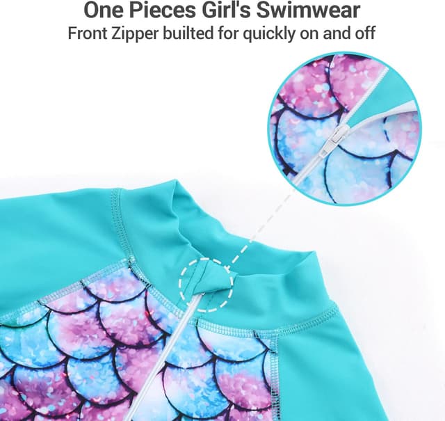 Detalle de Girls UV rash guard swimsuit, long sleeve