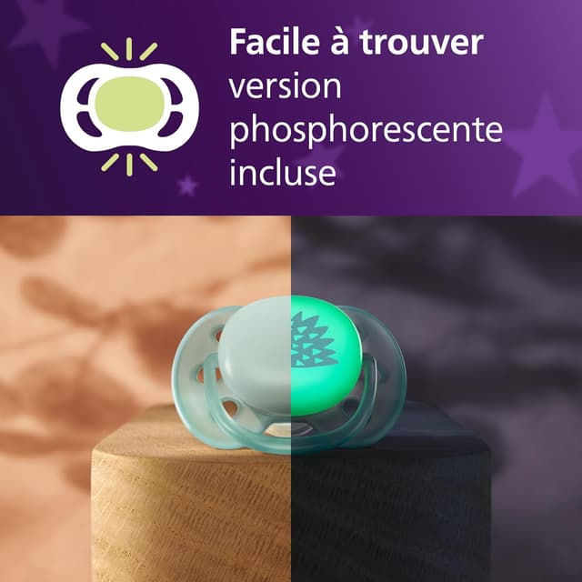 Thumbnail 3 de Philips Avent Sucettes Ultra-Soft Jour Nuit 0-6 mois