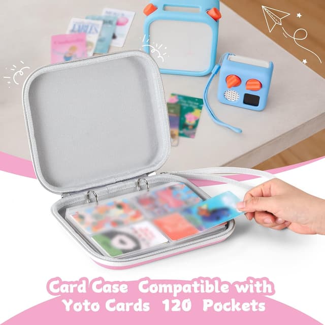 Detalle de Porte-cartes Jaffzora pour cartes Yoto – 120 poches, fermeture zippée, pour livres audio et cartes