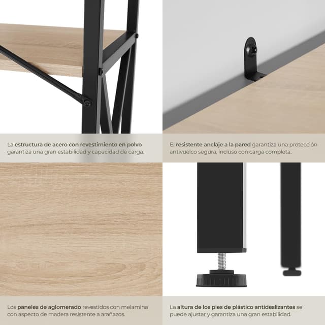 Thumbnail 5 de tectake® Estanteria Metalica 4 estantes 61,5 cm