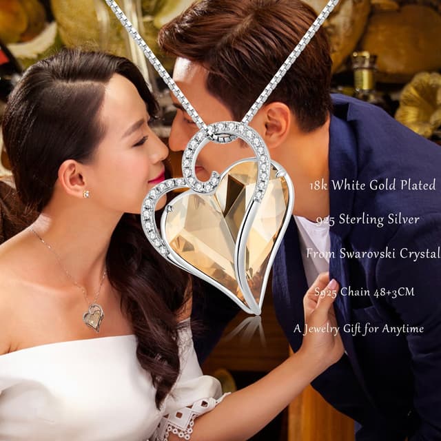 Thumbnail 6 de jiamiaoi Kette Herz Silber mit Anhänger – Damen-Halskette mit Herz-Design und Zirkonia