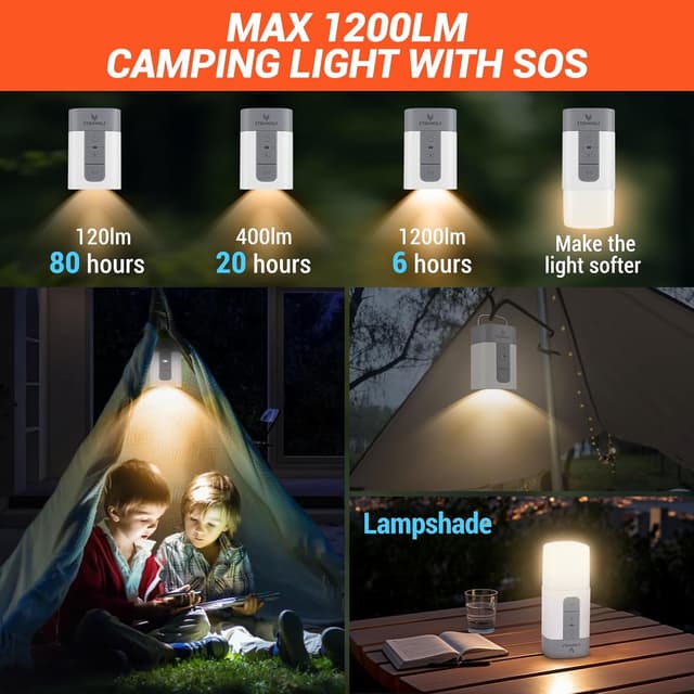 Detalle 2 de ETENWOLF Air 5 Pro Max Portable Electric Air Pump (10400 mAh) with Camping Light