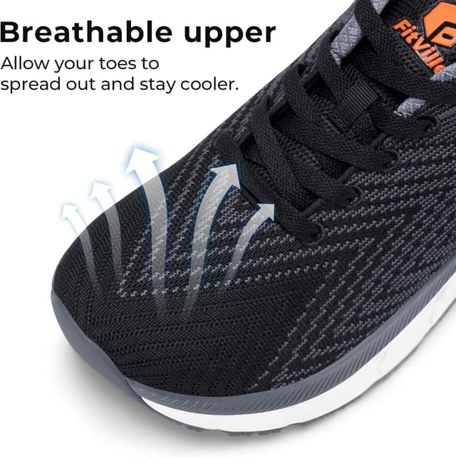 Detalle de FitVille Extra Weite Laufschuhe Herren – gedämpfte, atmungsaktive Jogging- und Fitness-Sneaker
