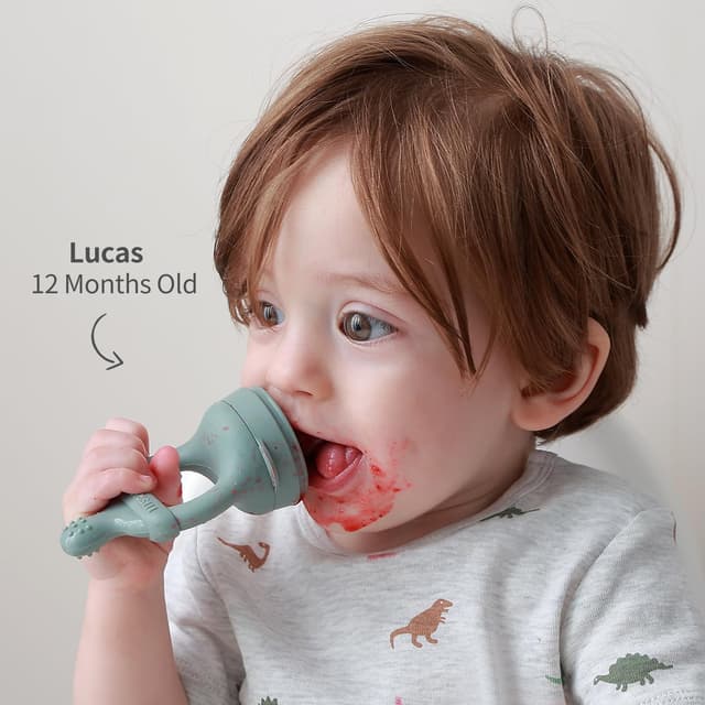 Detalle de SAMiGO Baby Food Fruit Feeder & Breastmilk Popsicle Mold Set (Silicone Teether) for 4 Months+