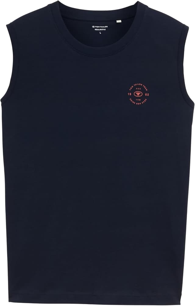 Detalle de TOM TAILOR 1048233 canotta uomo basic con logo piccolo