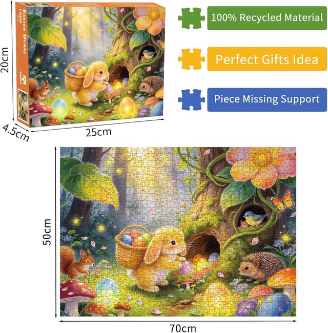 Detalle de Easter Bunny 1000-Piece Jigsaw Puzzle for Adults (Osterhase Adventure)