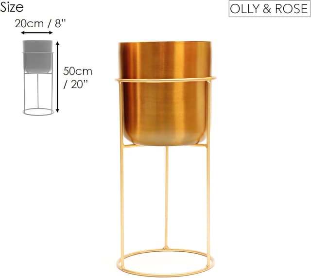 Thumbnail 2 de Olly & Rose Dark Gold Metal Pot 20cm
