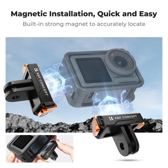 Detalle 2 de K&F CONCEPT Magnetic Quick Release Adapter (2-pack) for DJI Osmo Action 5 Pro/4/3 & Osmo 360